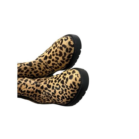 Steve Madden Gliding Leopard Calf Hair Chunky Short Boot Womens Size 9.5 M - Picture 6 of 8